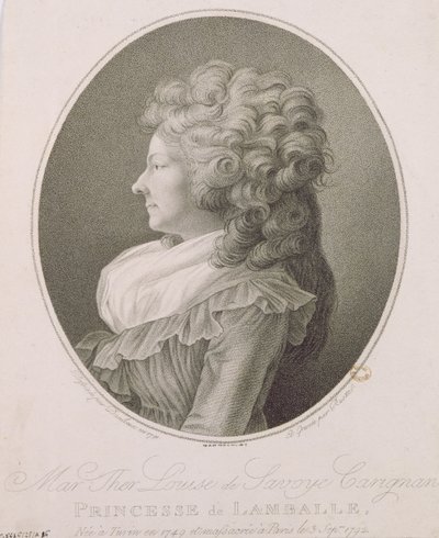 Marie Therese Louise de Savoie-Carignan (1749-92) Księżniczka Lamballe, 1791 autorstwa Henri-Pierre Danloux